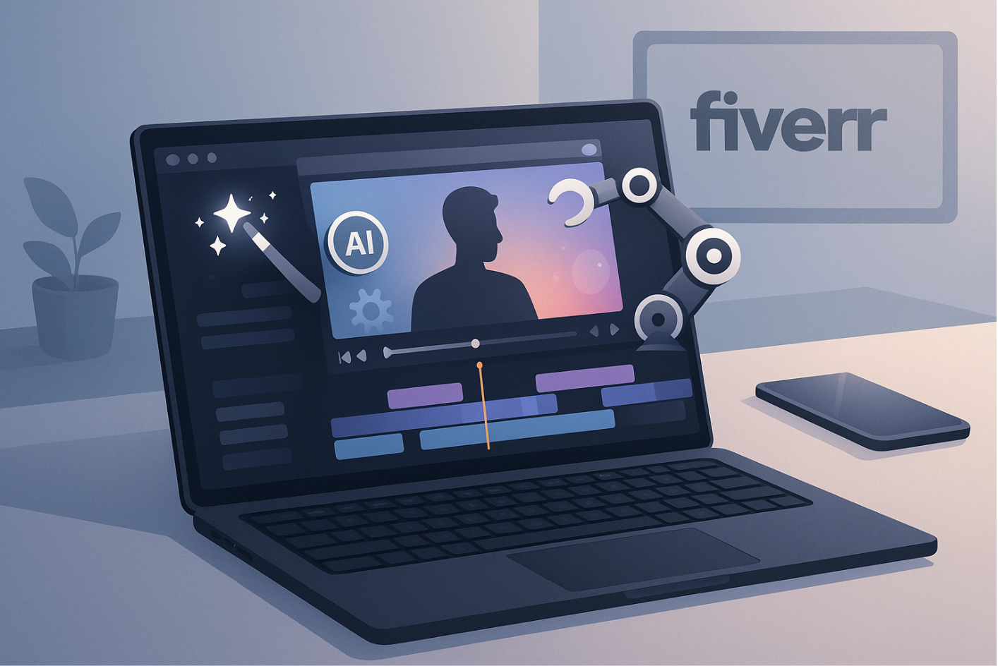 1. AI Video Editing as a Freelancer (Fiver, or X) image